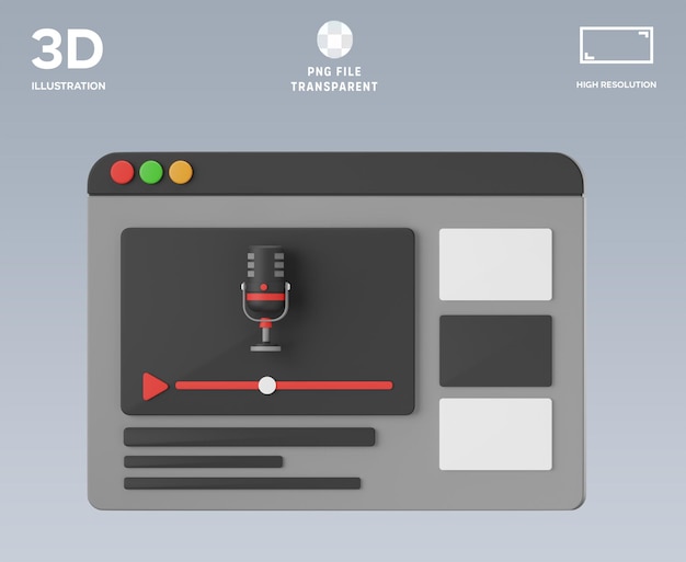 PSD Web Stream 3D-illustratie