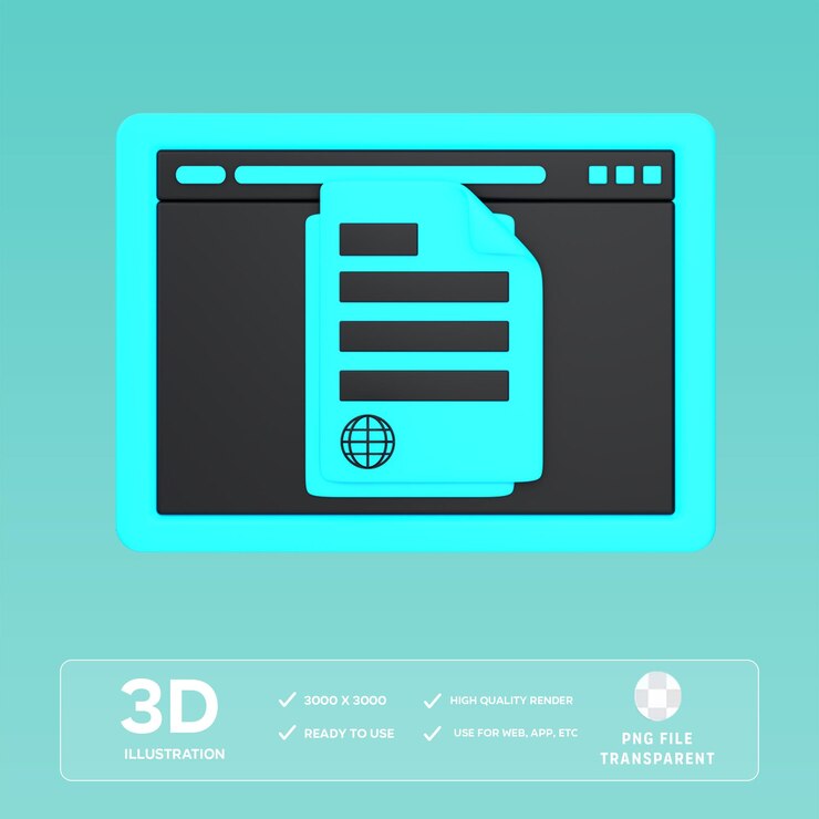 PSD psd website file 3d illustration