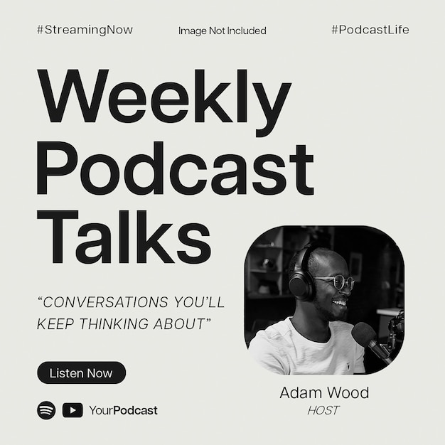 psd weekly podcast talks minica design for social media and instagram post template