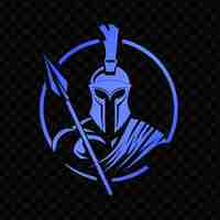 PSD psd wektor spartan warrior symbol logo z omega i włócznią do dekoracji prosty projekt tattoo art