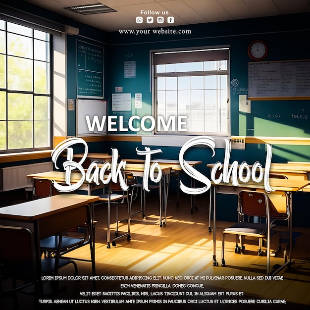 PSD Welcome back to school social media post design