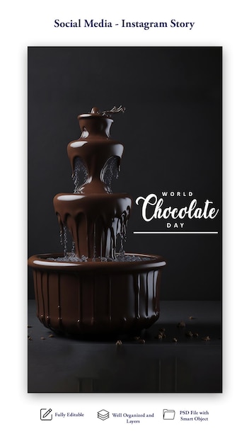 PSD psd wereld chocoladedag social media verhaalontwerp