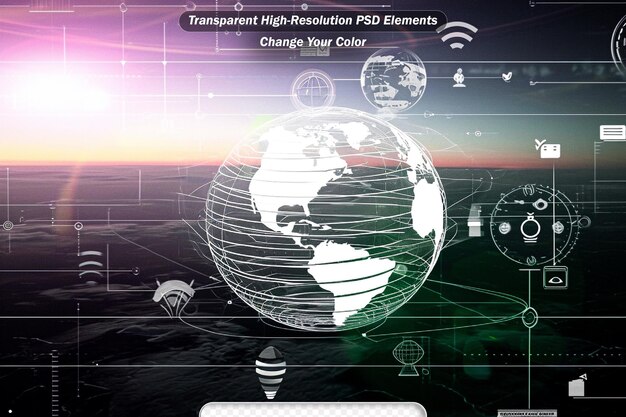 PSD psd wereldwijde verbinding en modernisering van het internetnetwerk in slimme steden