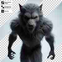 PSD psd werewolf or lycanthrope on transparent background with editable mask layer