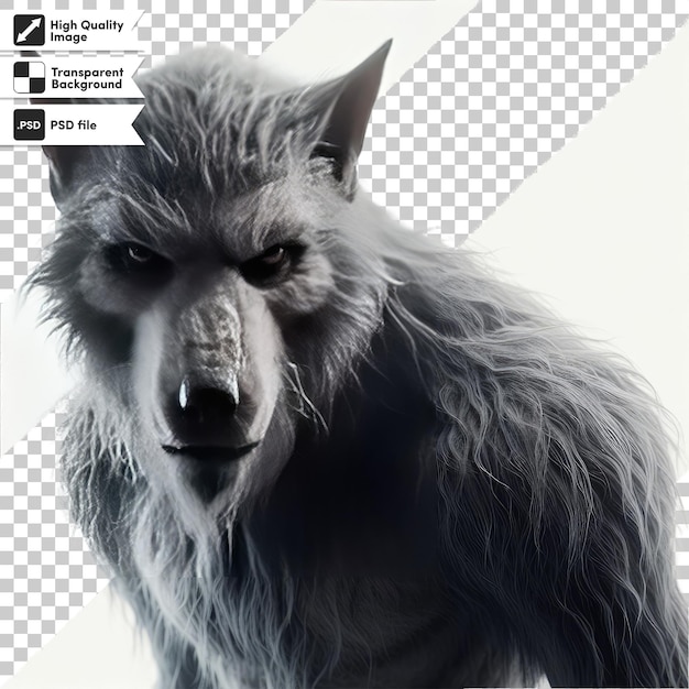 PSD psd werewolf or lycanthrope on transparent background with editable mask layer