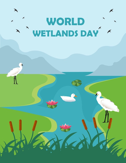 PSD psd wetlands day poster template