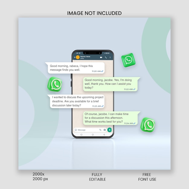 PSD modello di interfaccia chat whatsapp psd sul modello di telefono cellulare
