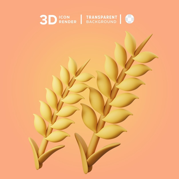 Psd wheat 3d illustration