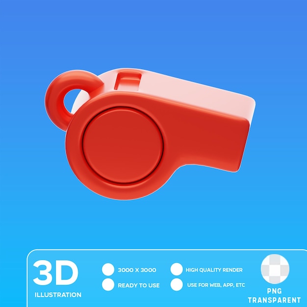 PSD illustrazione 3d di psd whistle