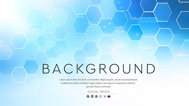 PSD psd white background with blue hexagonal