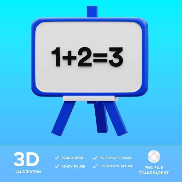 PSD White Board 3D Illustration