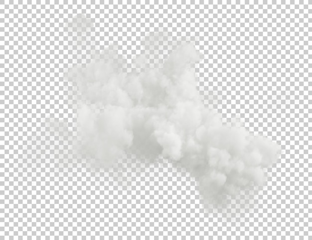 PSD 透明な背景の白い雲のカットアウト 3d レンダリング