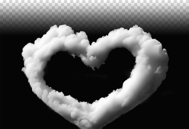 Psd белые облака в форме сердца изолированные премиум облако в форме сердца png облако любви