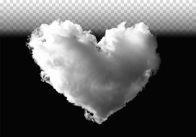 PSD white heart shaped clouds isolated premium A heart shaped cloud png love cloud transparent