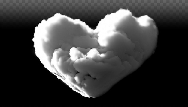 PSD 화이트 하트 모양의 구름 절연 프리미엄 하트 모양의 구름 png 사랑 구름