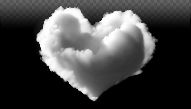 PSD psd white heart shaped clouds isolated premium a heart shaped cloud png love cloud