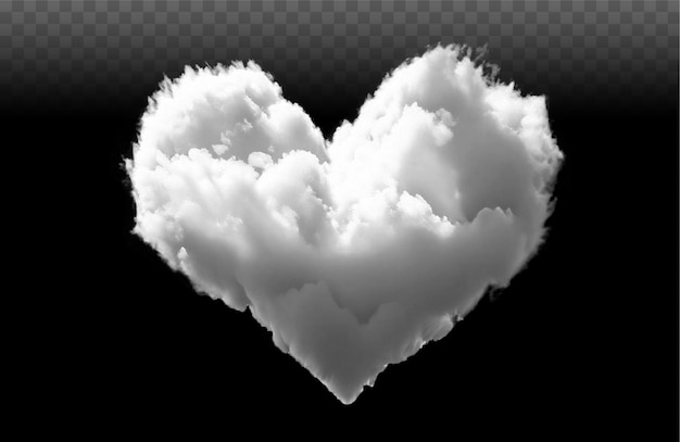 PSD psd nuvole bianche a forma di cuore isolate premium una nuvola a forma di cuore png amore nuvola