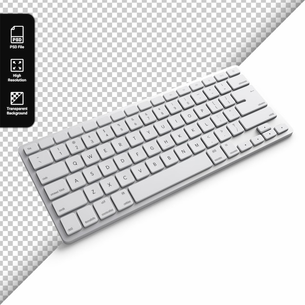 PSD psd white keyboard isolated on transparent background