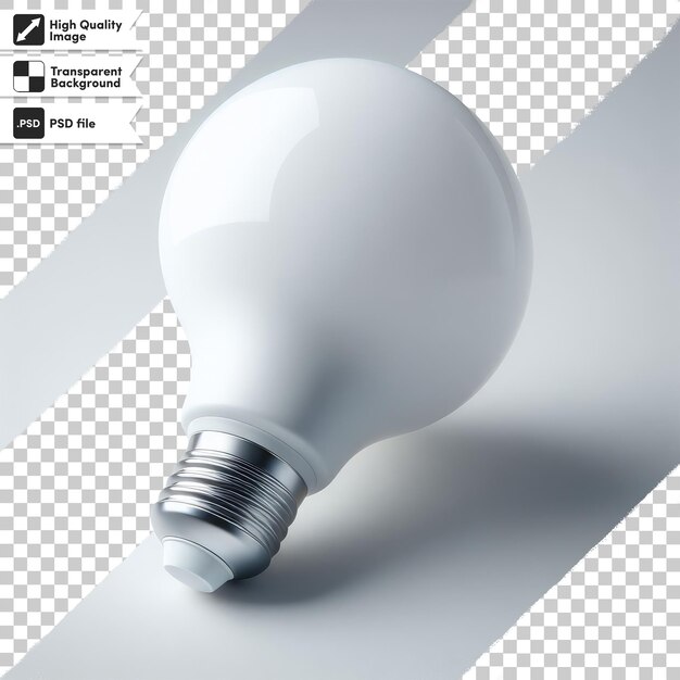 Psd white light bulb on transparent background