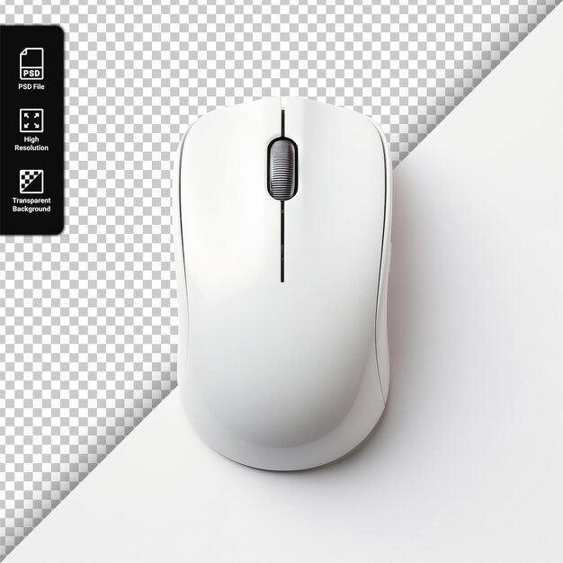 PSD mouse bianco psd isolato su sfondo trasparente