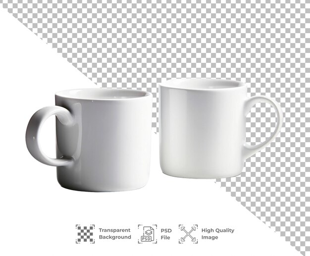 PSD White Mug Cup isolated on transparent background