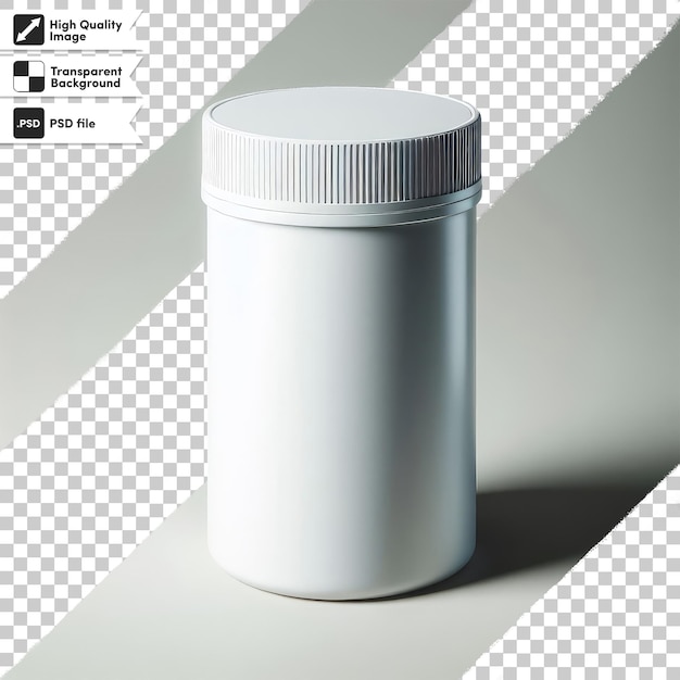 PSD psd white plastic container mockup on transparent background with editable mask layer