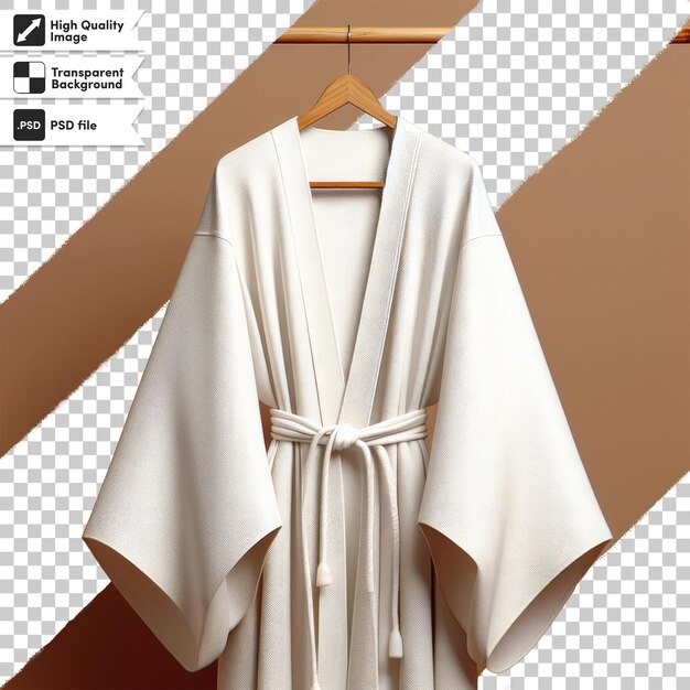 PSD psd white spa bathrobe on transparent background