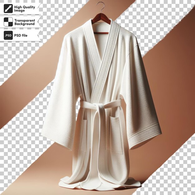 PSD psd white spa bathrobe on transparent background