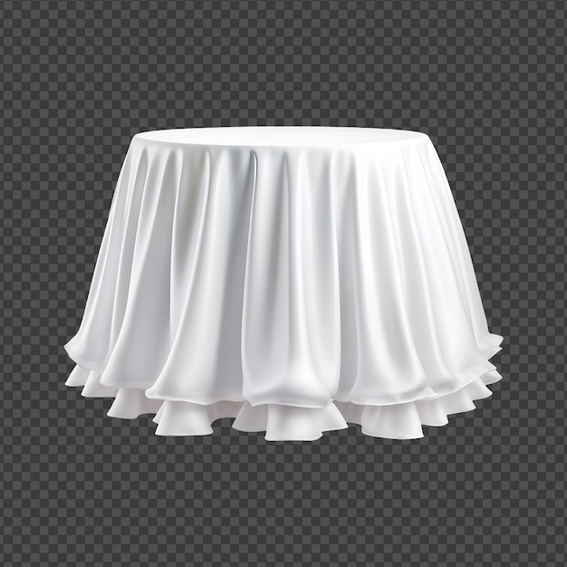 Psd 透明な背景に隔離された白いテーブルスカート