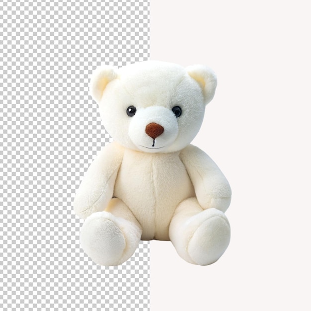 PSD psd of a white toy bear on transparent background