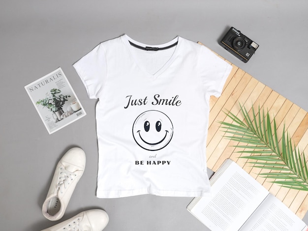PSD white tshirt mockup t shirt with short sleeves