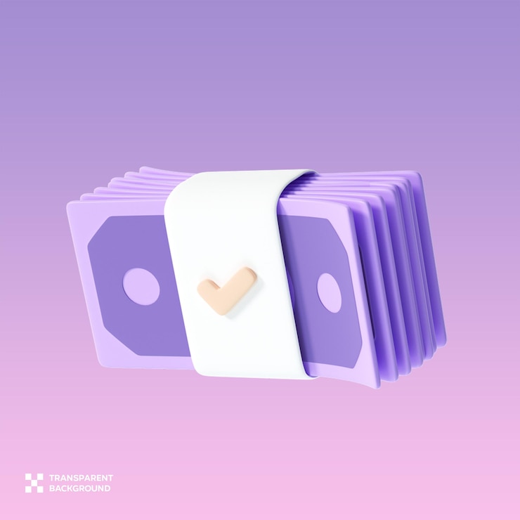 PSD psd wiązka pieniędzy 3d ilustracja