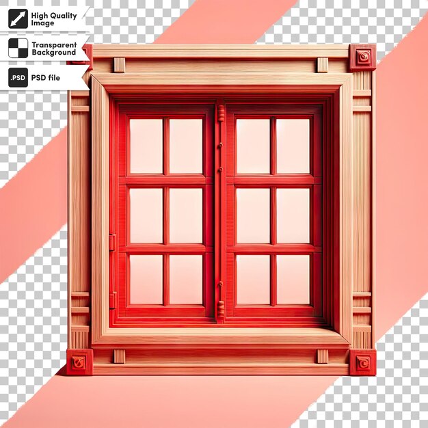 Psd window on a wall on transparent background