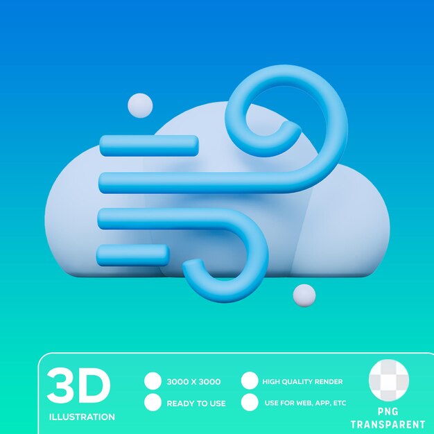 PSD psd windy 3d illustration