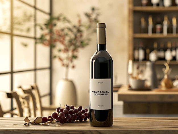 PSD psd wine label mockup editable premium and trendy