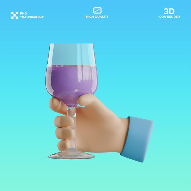 PSD ワインテイスティング 3D イラスト