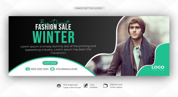 PSD psd winter concept banner sjabloon