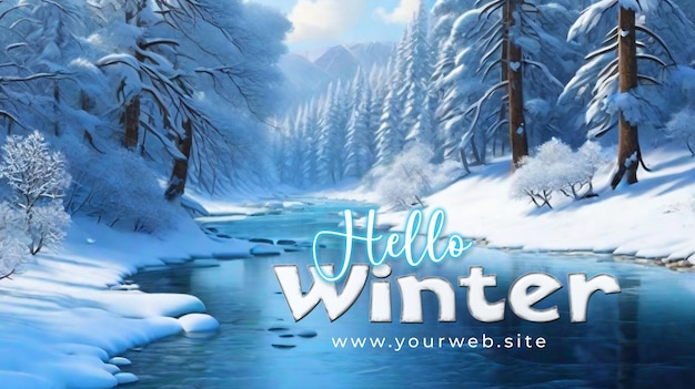 PSD psd winter sale banner design template