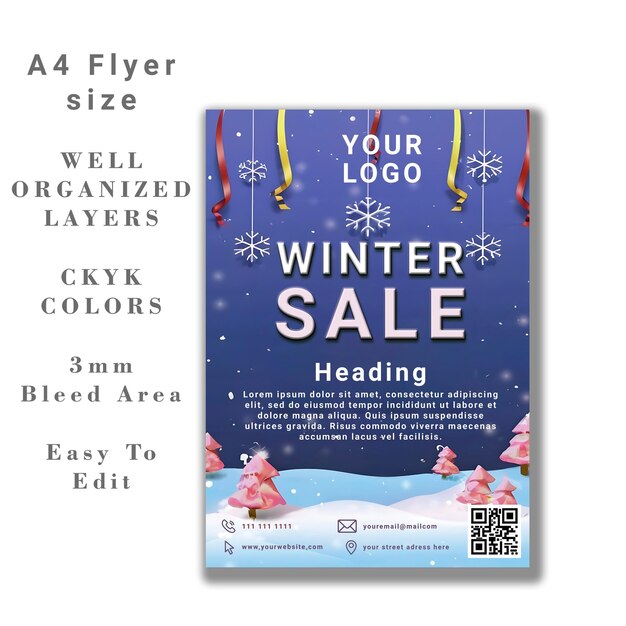 PSD Winter sale flyer design