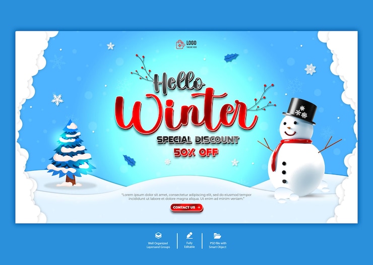 PSD psd 겨울 판매 웹 배너 디자인 템플릿