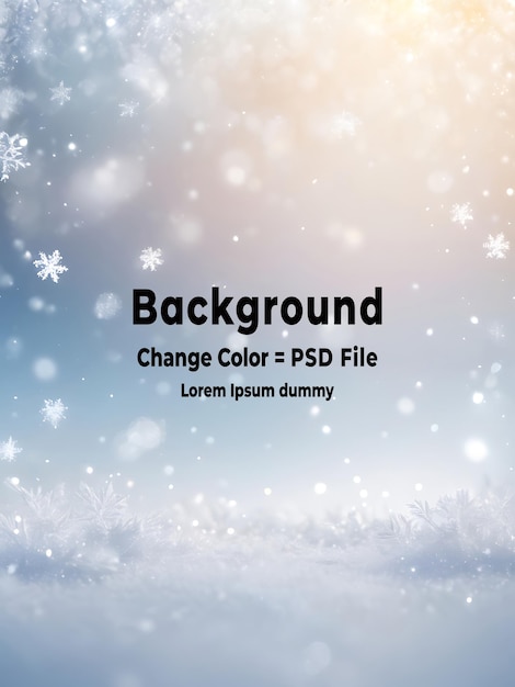psd winter snowflakes background with soft bokeh lights abstract blue vector texture design ai