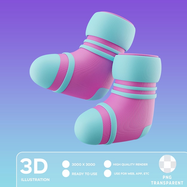 PSD psd winter socks 3d illustration