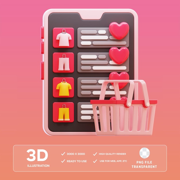 Список желаний PSD 3D Иллюстрация
