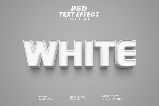 PSD Wit bewerkbaar 3D-tekststijleffect