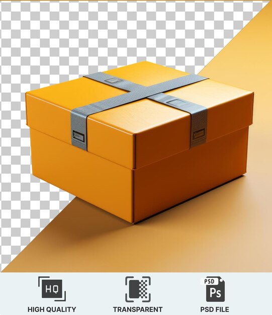 PSD psd with transparent box on a yellow background