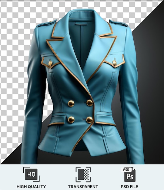 Psd with transparent coat and jacket on a dark background