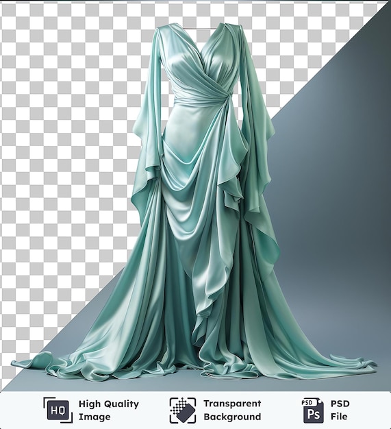 Psd with transparent dress on a gray background