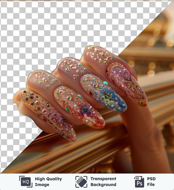 PSD Псд с прозрачным набором ногтей на тему эйд для рамадана и эйд аль-фитра