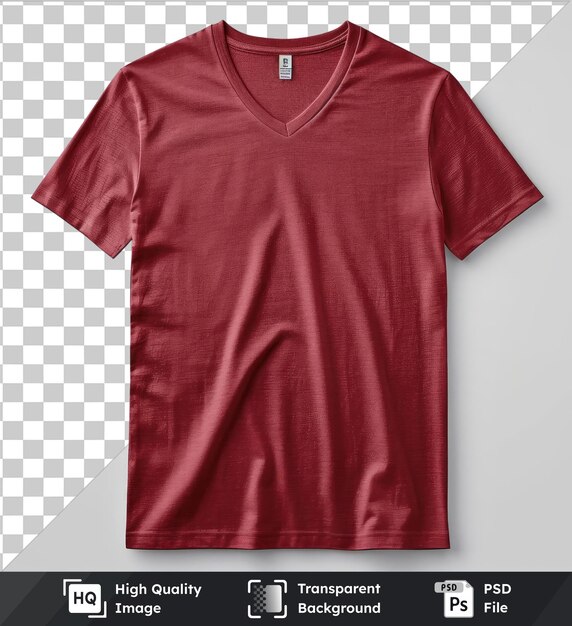 PSD psd with transparent front view capture a premium t shirt garnet technical materials fabric label