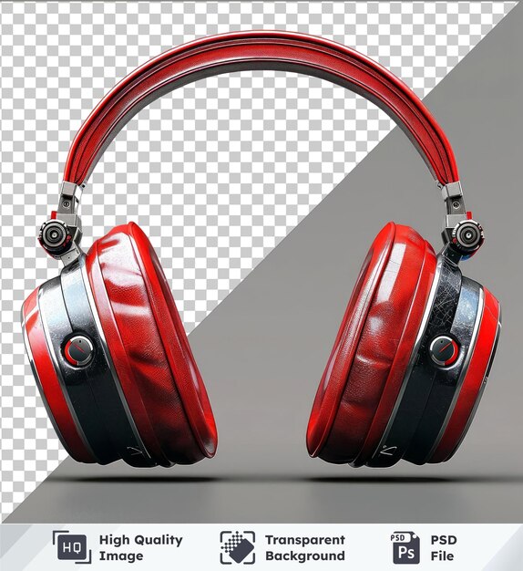 PSD psd with transparent headphones on a gray background